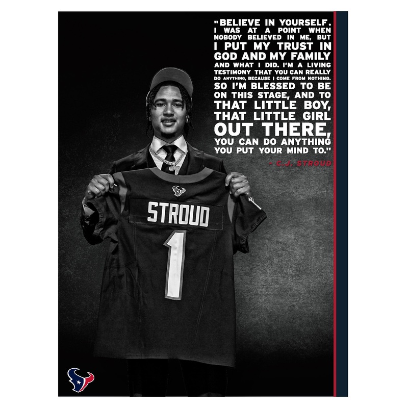 C.J. Stroud – Draft Night – Inspirational – Peel & Stick Poster – Official NFL – Houston Texans – Reusable Vinyl Wall Decal