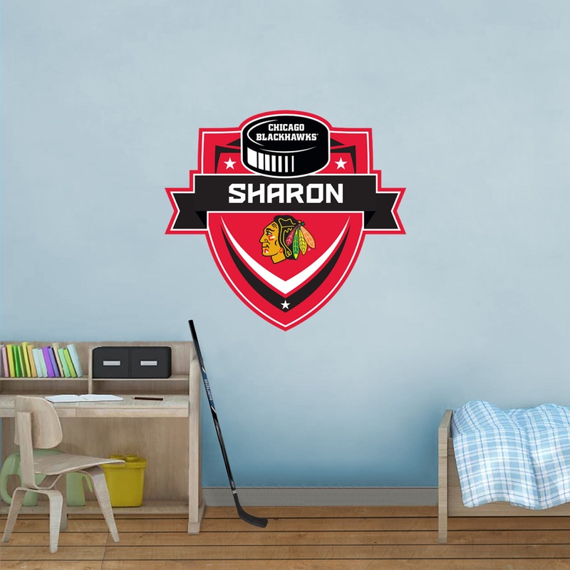 Chicago Blackhawks – Badge – With Personalized Name – Official NHL – Vinyl Transfer Decal #2