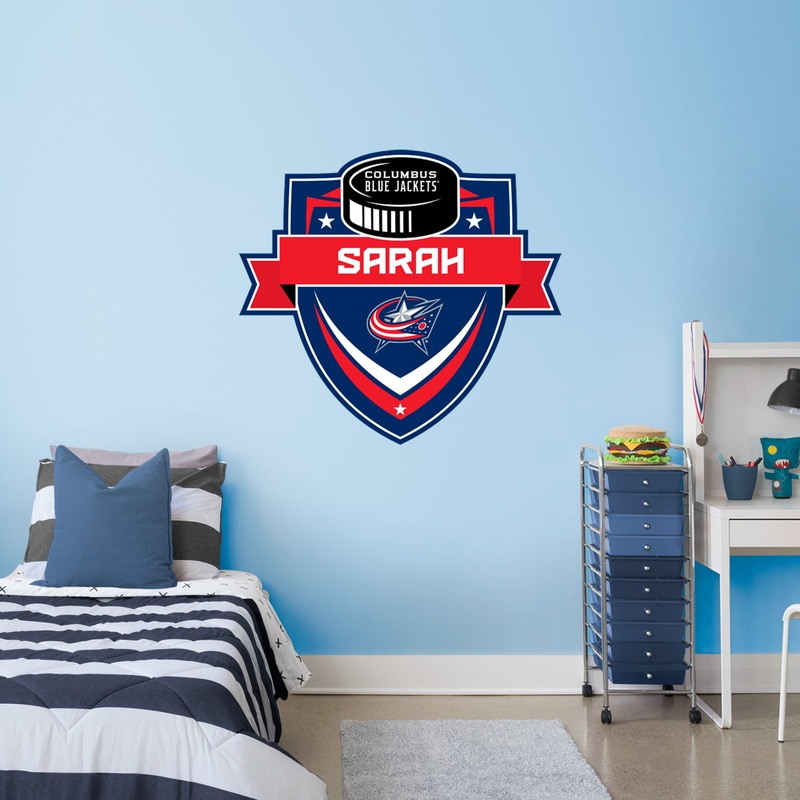 Columbus Blue Jackets – Badge – With Personalized Name – Official NHL – Vinyl Transfer Decal