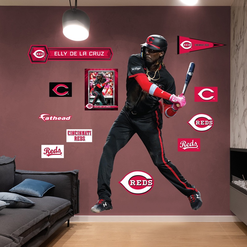 Elly De La Cruz – RealBig City Connect Collection – Official MLB – Cincinnati Reds – Reusable Vinyl Wall Decals