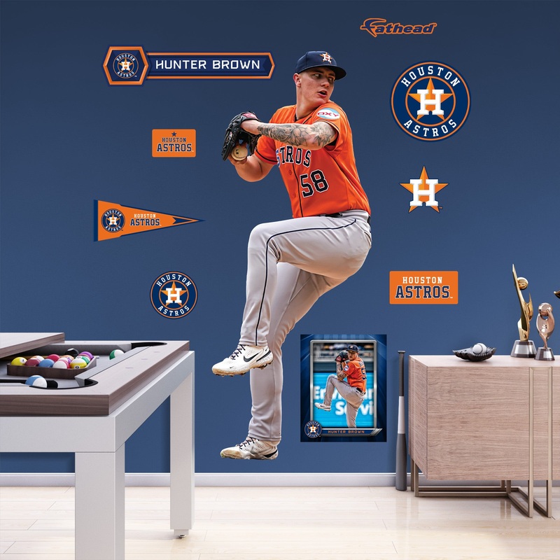 Hunter Brown – RealBig Collection – Official MLB – Houston Astros – Reusable Vinyl Wall Decals