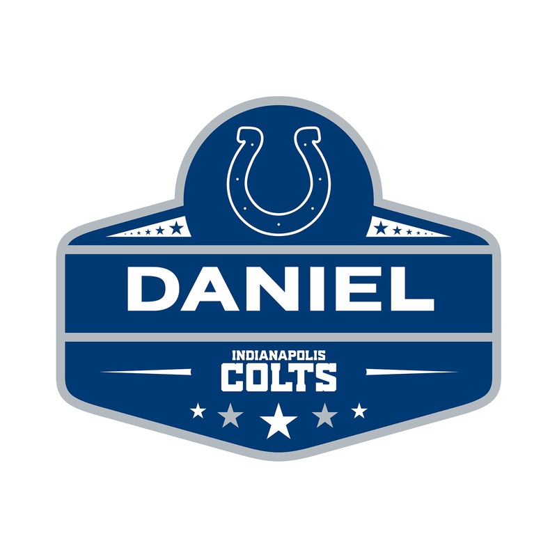 Indianapolis Colts – Badge – With Personalized Name – Official NFL – Reusable Vinyl Transfer Decal #2