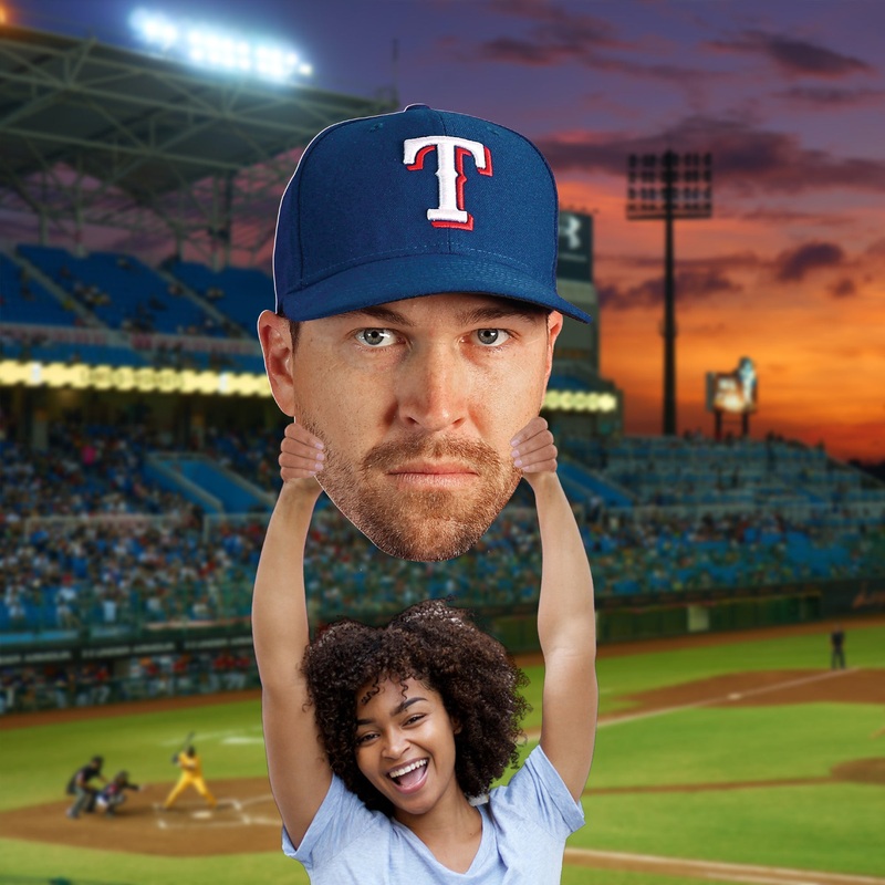 Jacob deGrom – Big Head – Official MLB – Texas Rangers – Foam Core Cutout