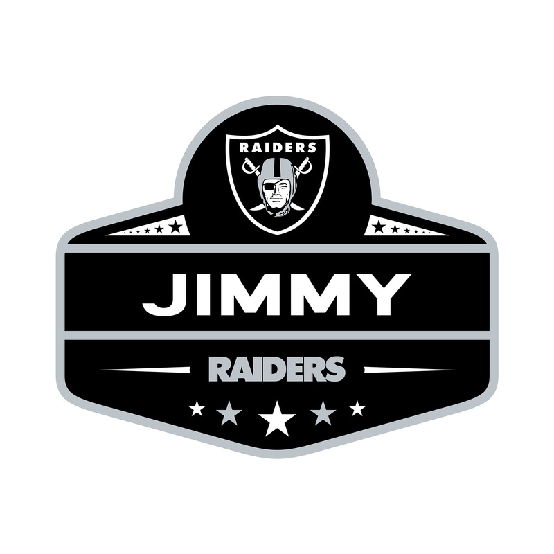 Las Vegas Raiders – Badge – With Personalized Name – Official NFL – Reusable Vinyl Transfer Decal #2