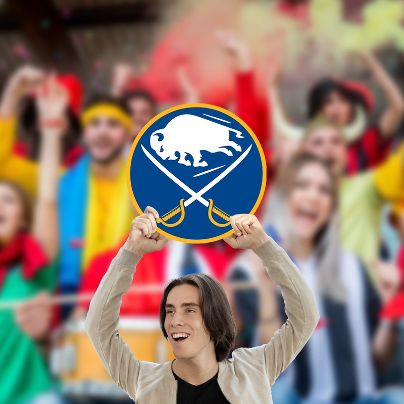 Logo – Big Head – Official NHL – Buffalo Sabres – Foam Core Cutout