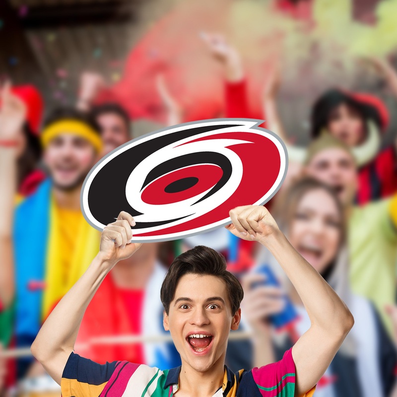 Logo – Big Head – Official NHL – Carolina Hurricanes – Foam Core Cutout
