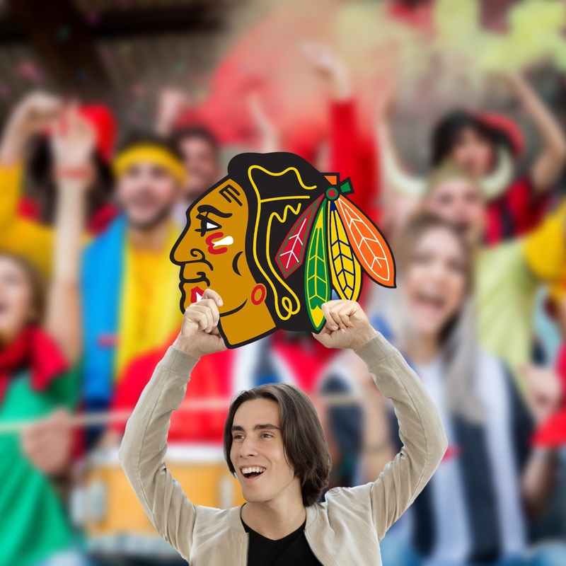 Logo – Big Head – Official NHL – Chicago Blackhawks – Foam Core Cutout