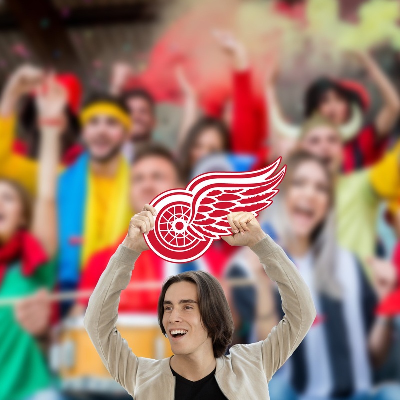 Logo – Big Head – Official NHL – Detroit Red Wings – Foam Core Cutout