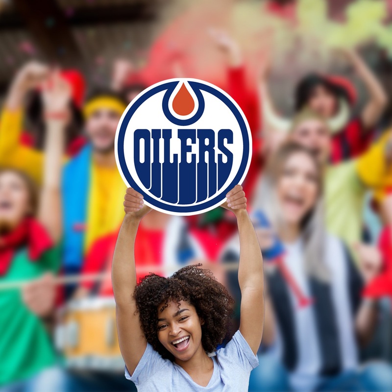 Logo – Big Head – Official NHL – Edmonton Oilers – Foam Core Cutout
