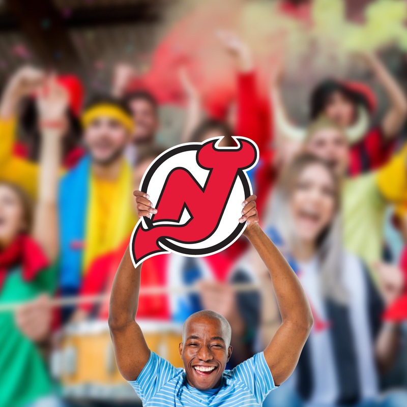 Logo – Big Head – Official NHL – New Jersey Devils – Foam Core Cutout