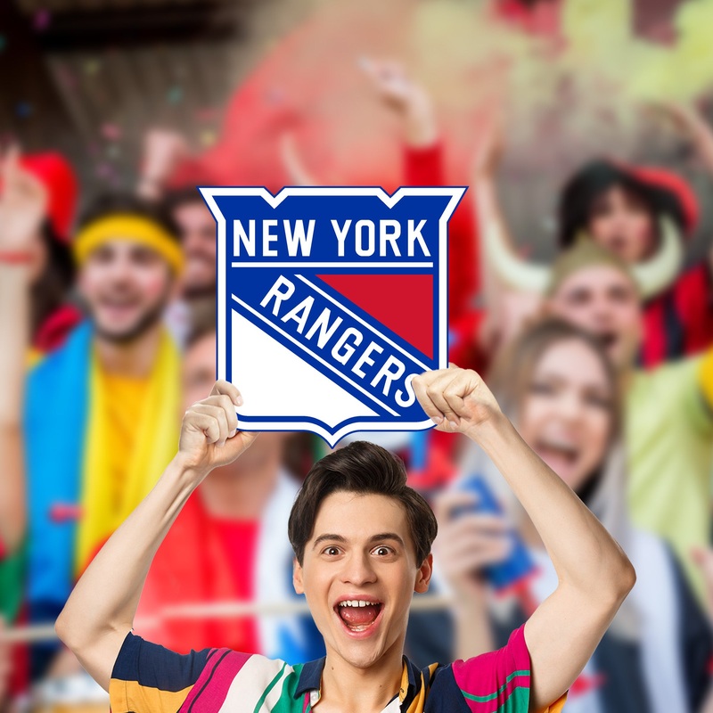 Logo – Big Head – Official NHL – New York Rangers – Foam Core Cutout