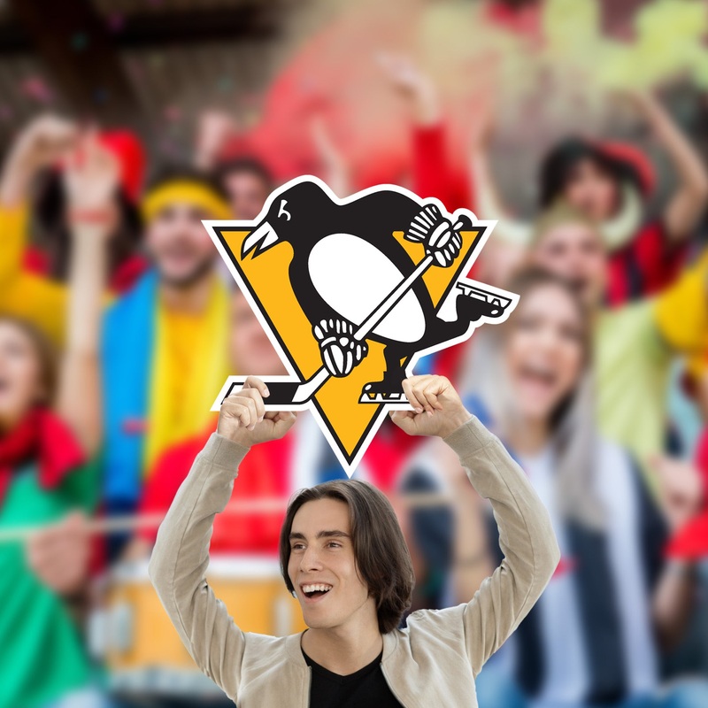 Logo – Big Head – Official NHL – Pittsburgh Penguins – Foam Core Cutout