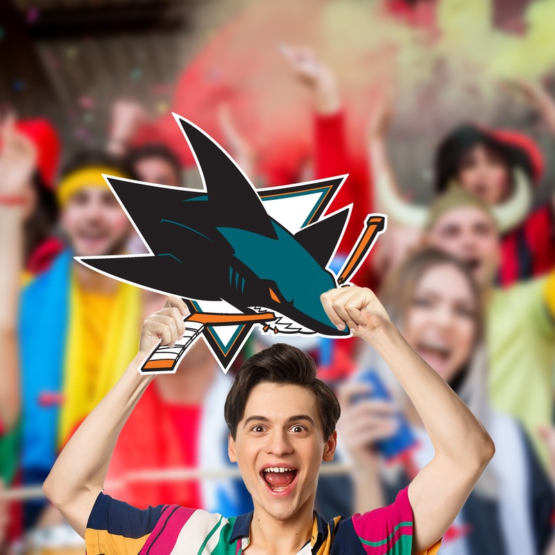 Logo – Big Head – Official NHL – San Jose Sharks – Foam Core Cutout