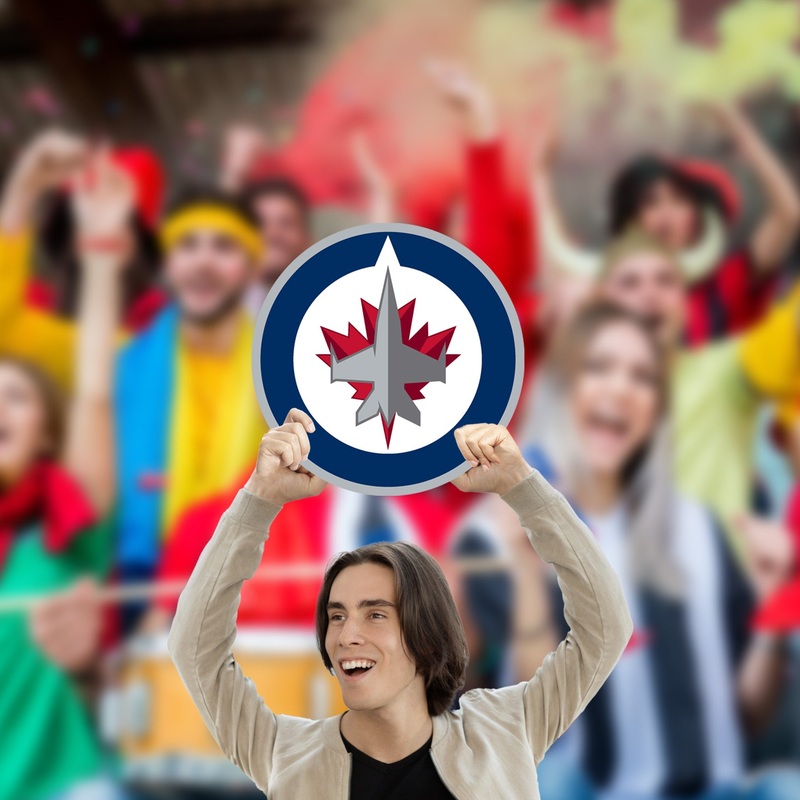 Logo – Big Head – Official NHL – Winnipeg Jets – Foam Core Cutout
