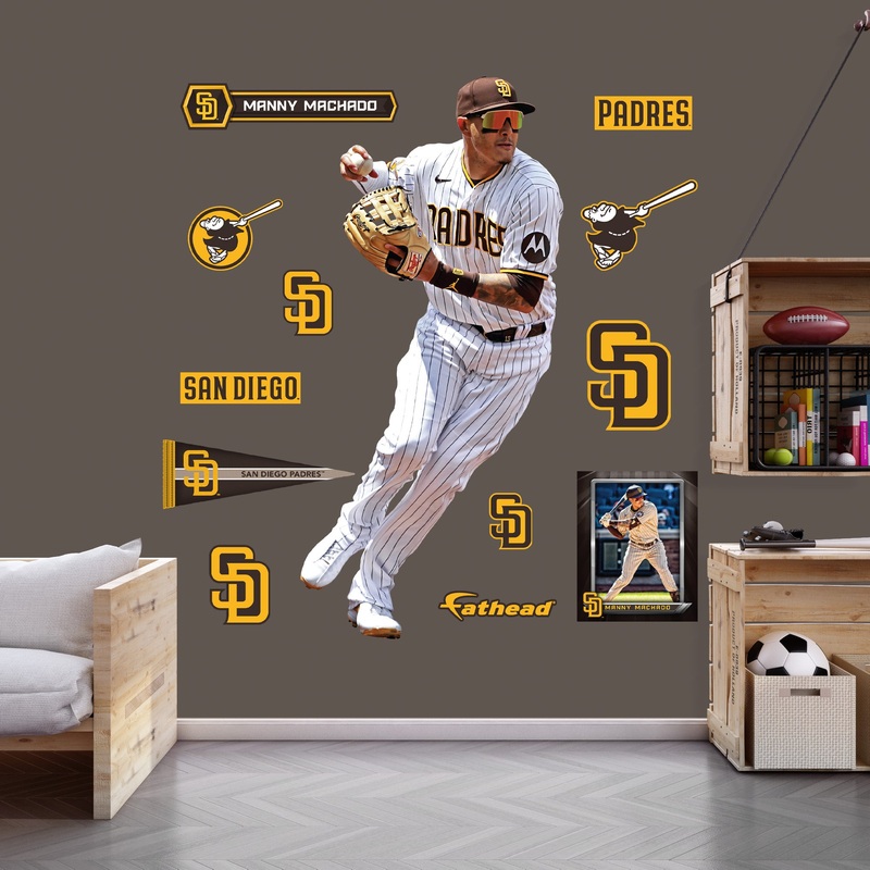 Manny Machado – RealBig Fielding Collection – Official MLB – San Diego Padres – Reusable Vinyl Wall Decals
