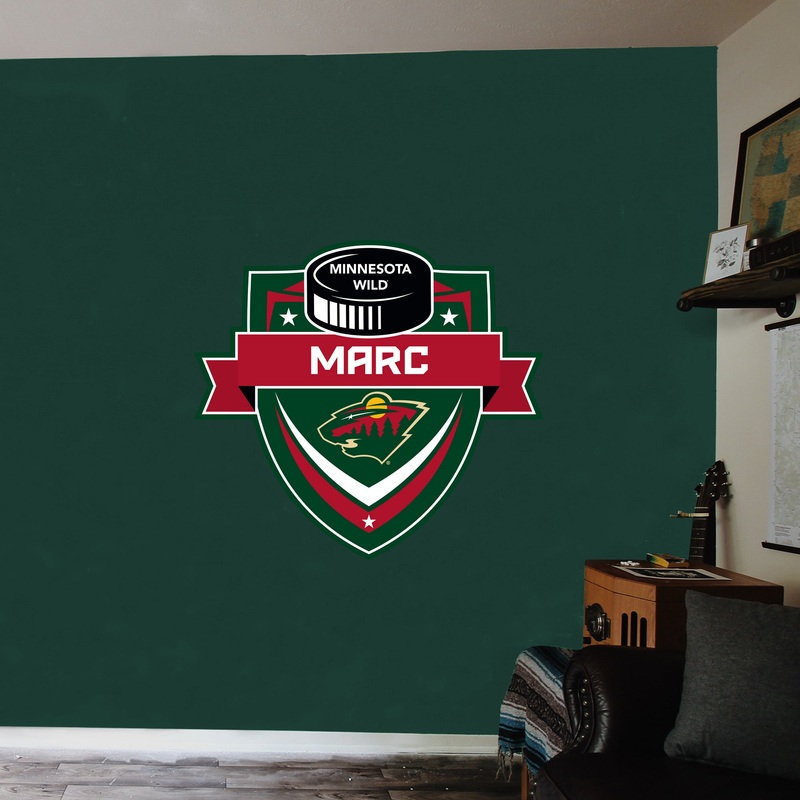 Minnesota Wild – Badge – With Personalized Name – Official NHL – Vinyl Transfer Decal