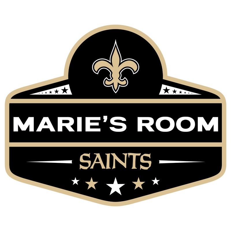New Orleans Saints – Badge Logo – With Personalized Name – Official NFL – Reusable Vinyl Transfer Decal