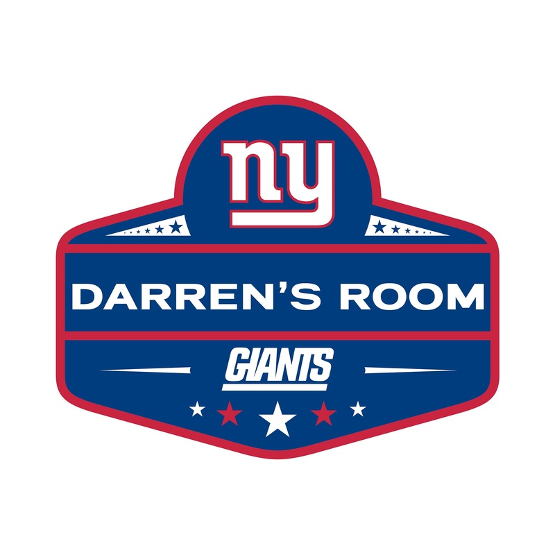 New York Giants – Badge – With Personalized Name – Official NFL – Reusable Vinyl Transfer Decal