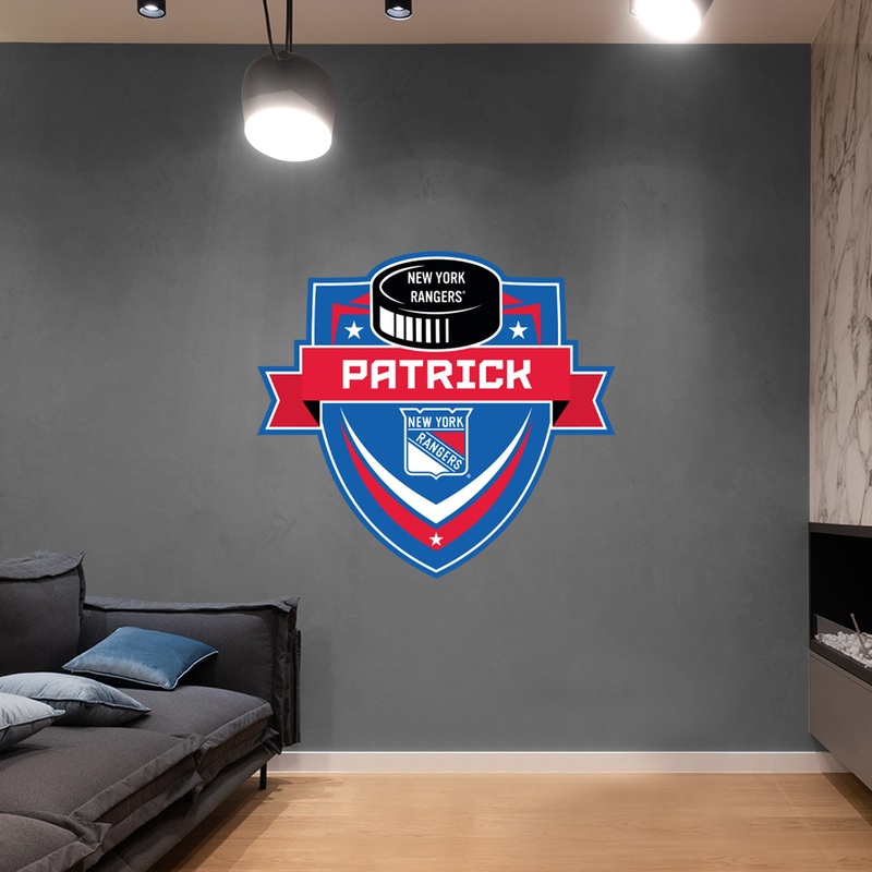 New York Rangers – Badge – With Personalized Name – Official NHL – Vinyl Transfer Decal #2