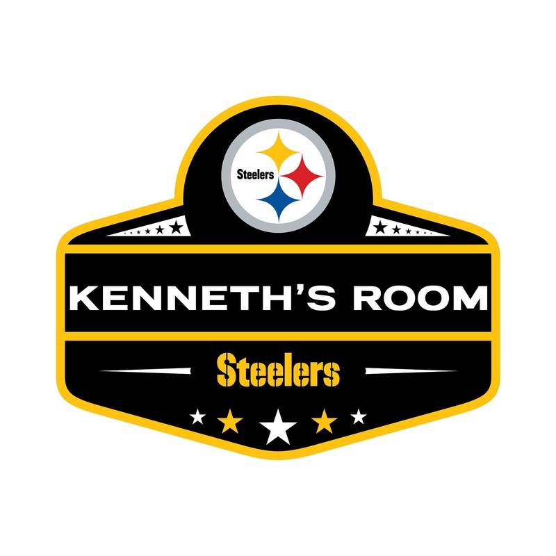 Pittsburgh Steelers – Badge – With Personalized Name – Official NFL – Reusable Vinyl Transfer Decal