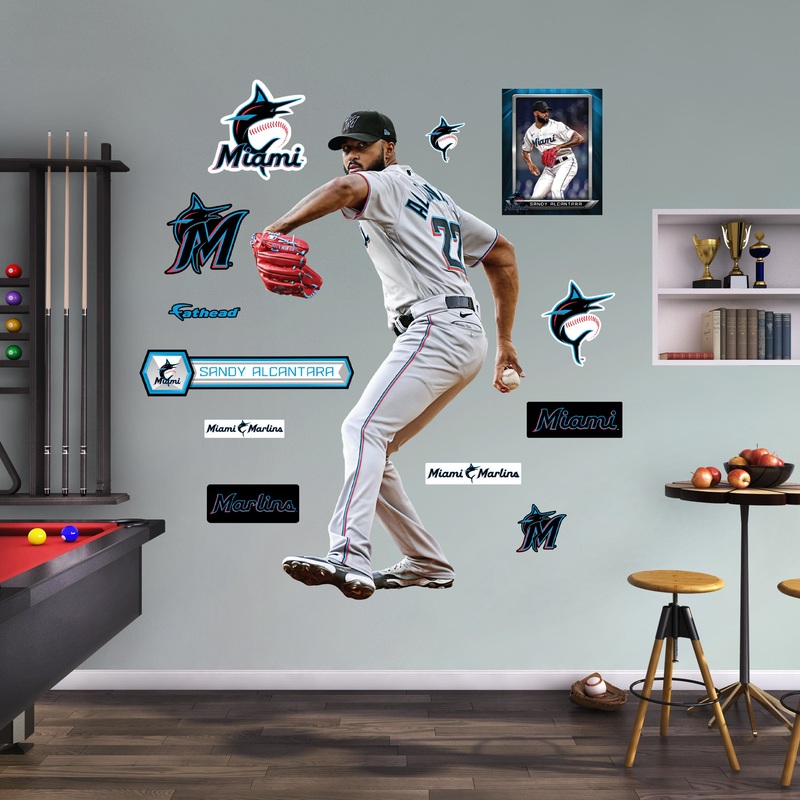 Sandy Alcantara – RealBig Collection – Official MLB – Miami Marlins – Reusable Vinyl Wall Decals #2