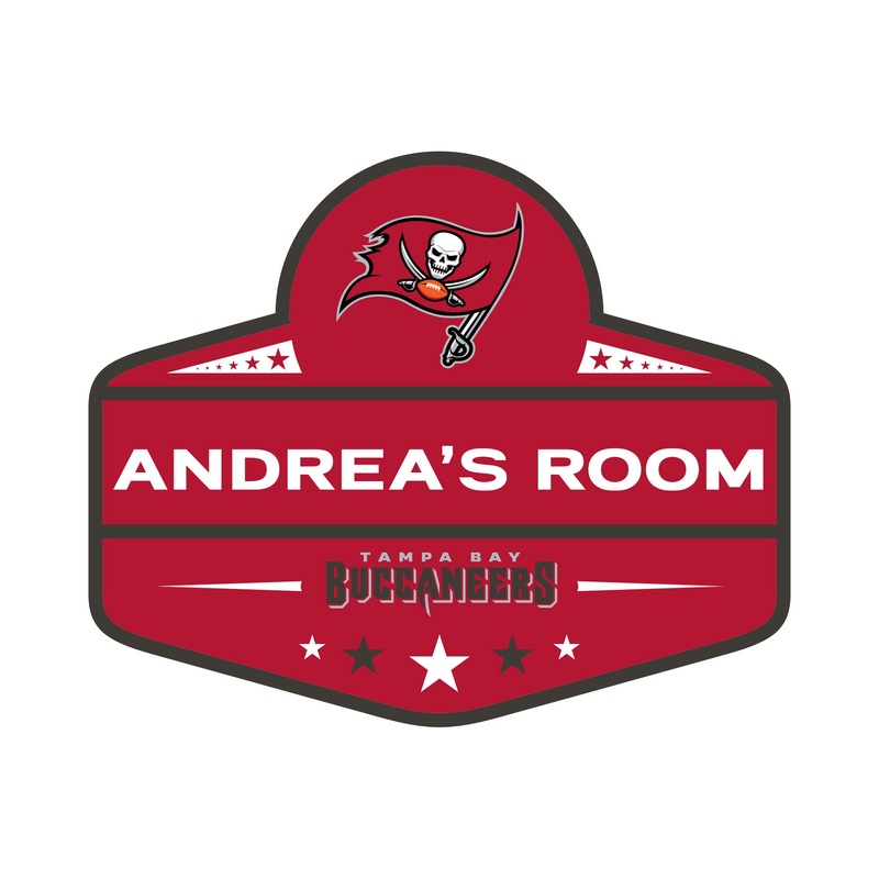 Tampa Bay Buccaneers – Badge – With Personalized Name – Official NFL – Reusable Vinyl Transfer Decal