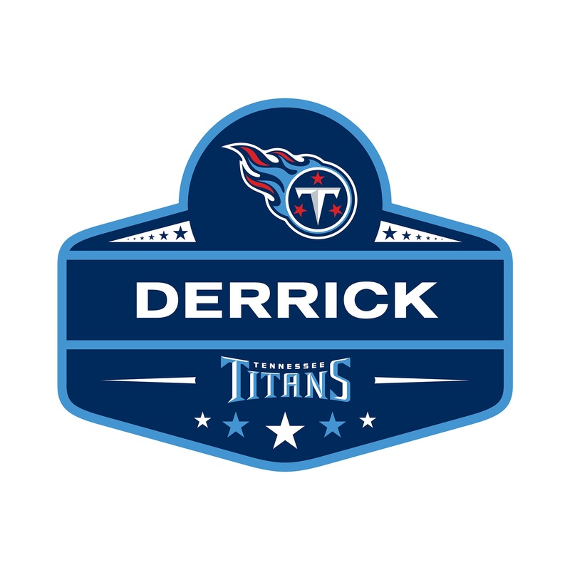 Tennessee Titans – Badge – With Personalized Name – Official NFL – Reusable Vinyl Transfer Decal