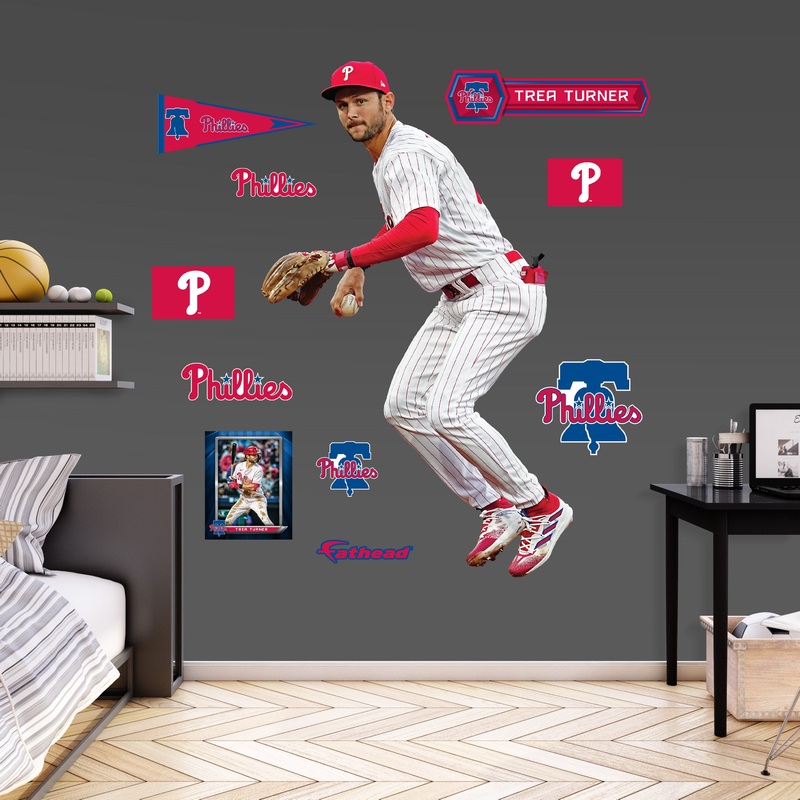 Trea Turner – RealBig Fielding Collection – Official MLB – Philadelphia Phillies – Reusable Vinyl Wall Decals