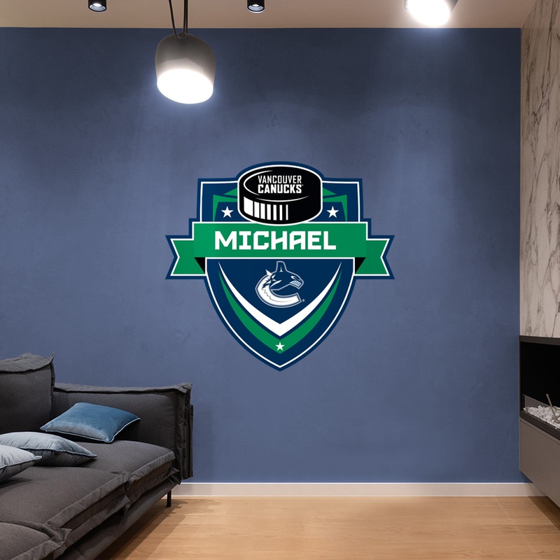 Vancouver Canucks – Badge – With Personalized Name – Official NHL – Vinyl Transfer Decal
