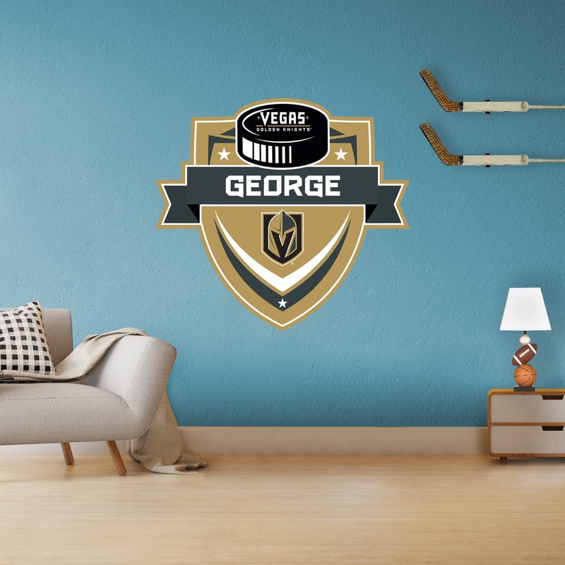 Vegas Golden Knights – Badge – With Personalized Name – Official NHL – Vinyl Transfer Decal