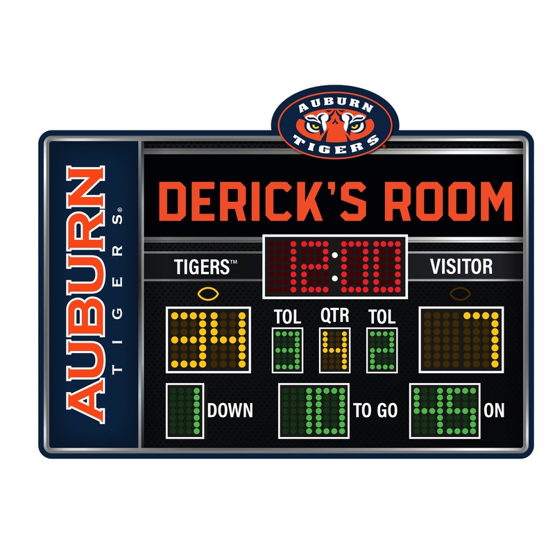 Auburn Tigers – Football Scoreboard Graphic – With Personalized Name – Official NCAA – Vinyl Transfer Decal