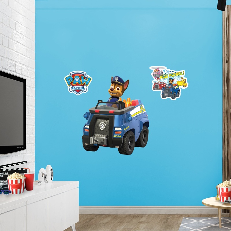 Chase – Paw Patrol – RealBig Vehicle Collection – Official Nickelodeon – Reusable Vinyl Wall Decals