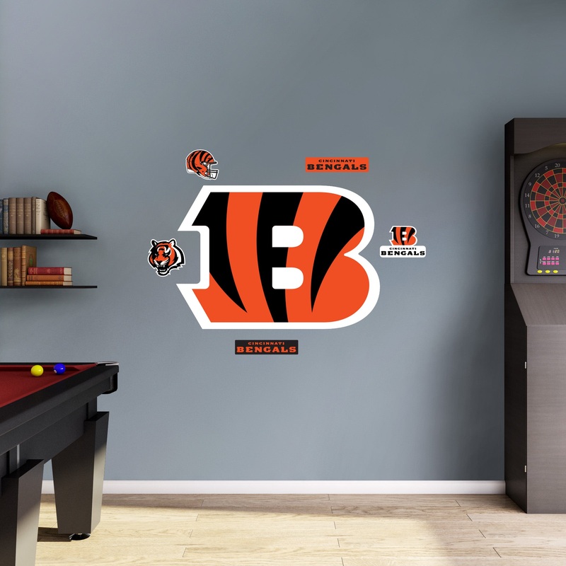 Cincinnati Bengals – RealBig B Logo Collection – Official NFL – Reusable Vinyl Wall Decals