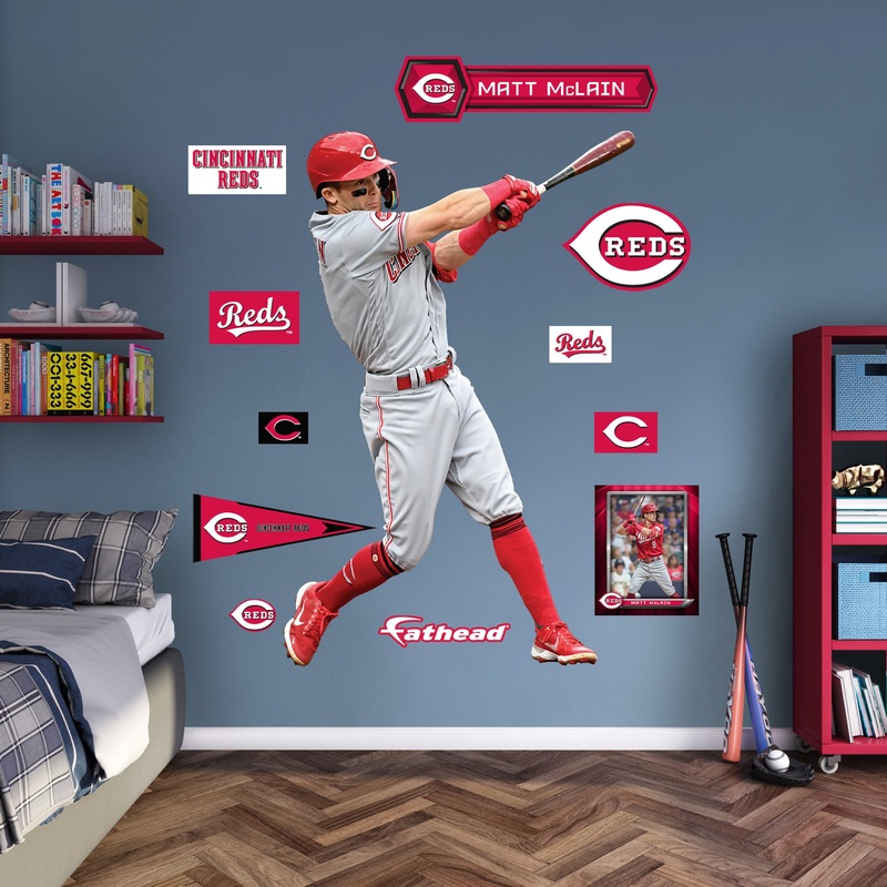 Cincinnati Reds – RealBig Matt McLain Collection – Official MLB – Reusable Vinyl Wall Decals