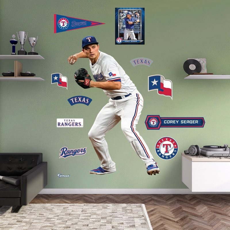 Corey Seager – RealBig Fielding Collection – Official MLB – Texas Rangers – Reusable Vinyl Wall Decals