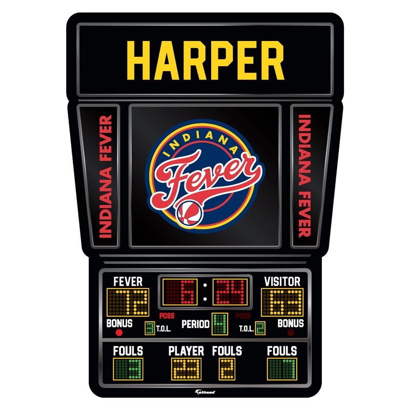 Indiana Fever – Scoreboard Logo – With Personalized Name – Official WNBA – Vinyl Transfer Decal