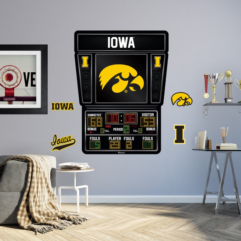 Iowa Hawkeyes – RealBig Basketball Scoreboard Collection – Official NCAA – Iowa Hawkeyes – Reusable Vinyl Wall Decals