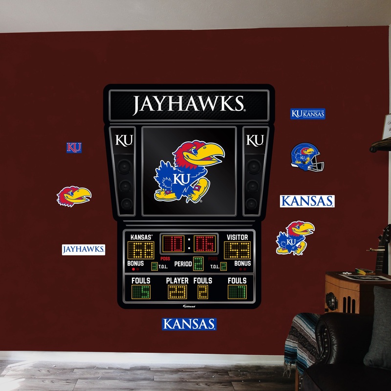 Kansas Jayhawks – RealBig Basketball Scoreboard Collection – Official NCAA – Kansas Jayhawks – Reusable Vinyl Wall Decals