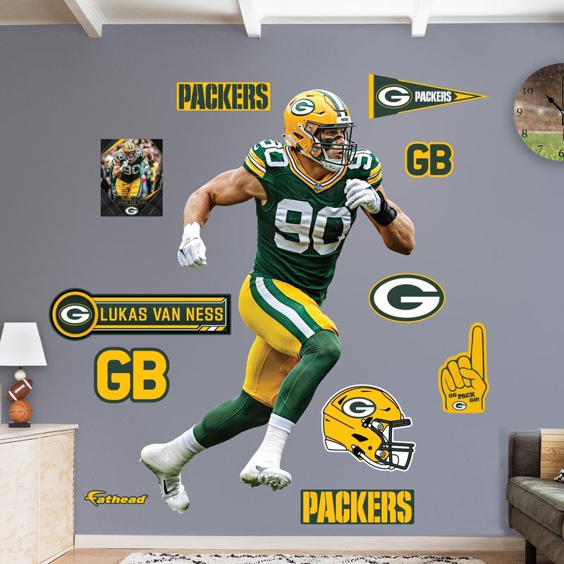 Lukas Van Ness – RealBig Collection – Official NFL – Green Bay Packers – Reusable Vinyl Wall Decals