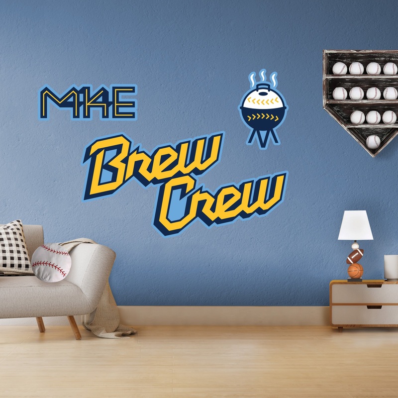 Milwaukee Brewers – RealBig Brew Crew City Connect Logo Collection – Official MLB – Reusable Vinyl Wall Decals