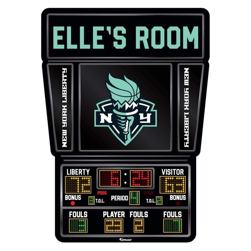New York Liberty – Scoreboard Graphic – With Personalized Name – Official WNBA – Vinyl Transfer Decal