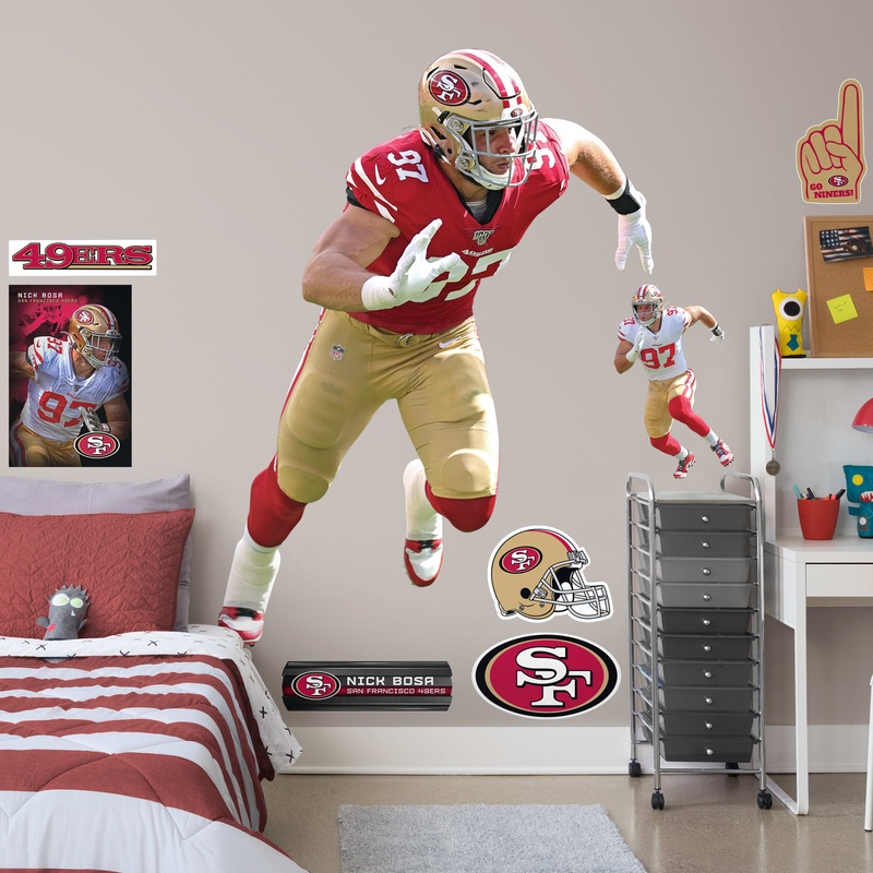 Nick Bosa – RealBig Collection – Official NFL – San Francisco 49ers – Reusable Vinyl Wall Decals #1