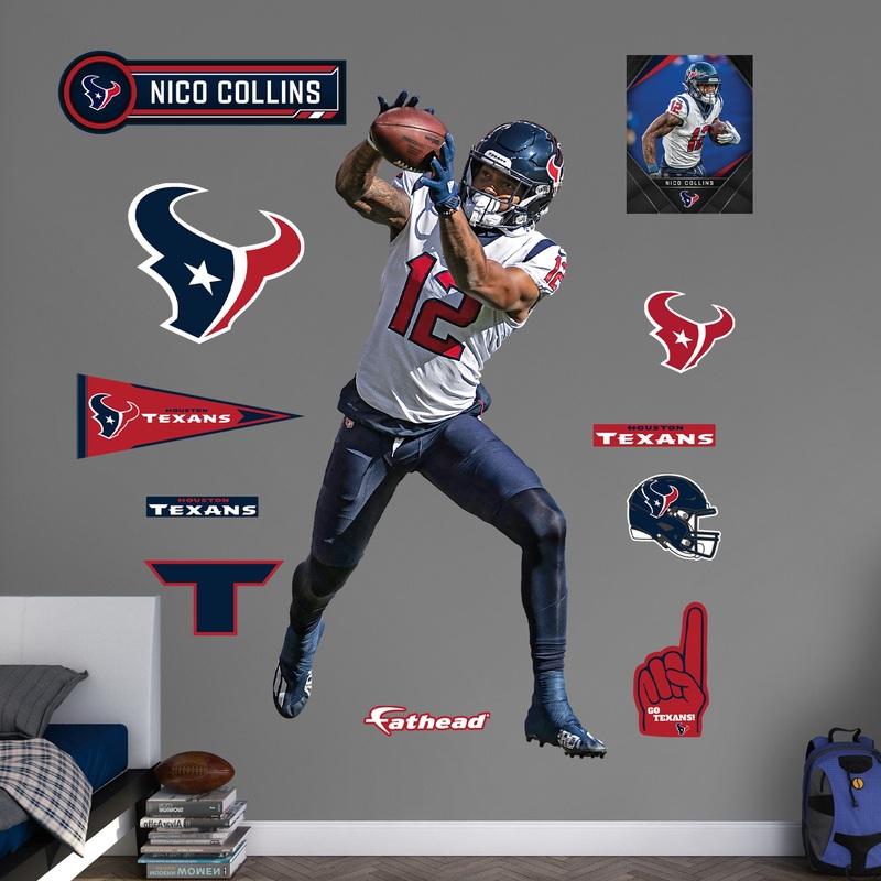 Nico Collins – RealBig Collection – Official NFL – Houston Texans – Reusable Vinyl Wall Decals