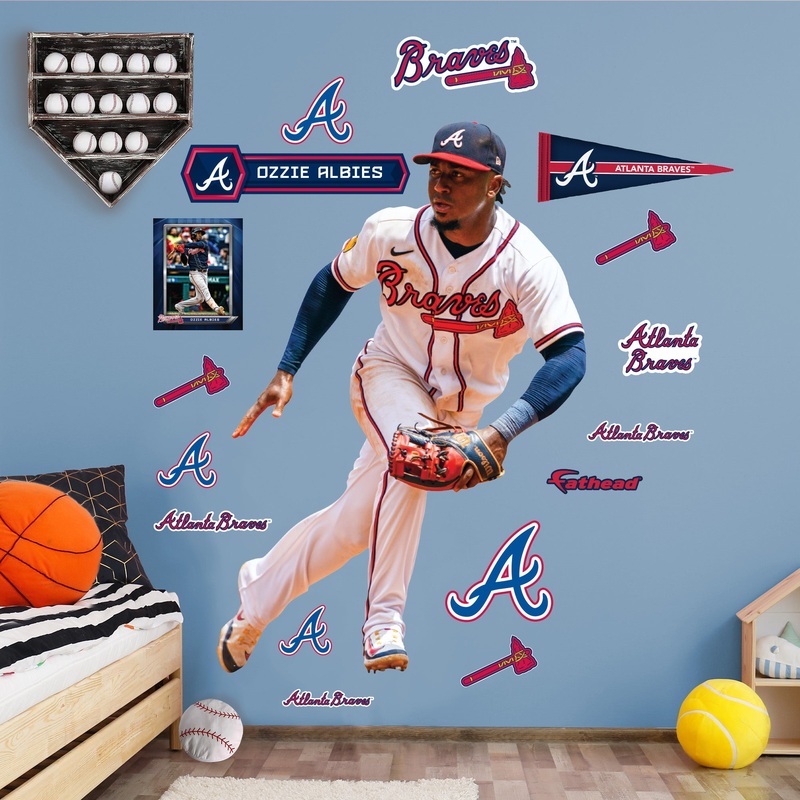 Ozzie Albies – RealBig Fielding Collection – Official MLB – Atlanta Braves – Reusable Vinyl Wall Decals