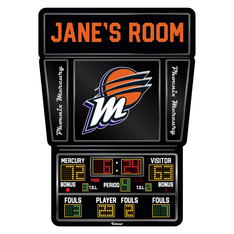 Phoenix Mercury – Scoreboard Graphic – With Personalized Name – Official WNBA – Vinyl Transfer Decal