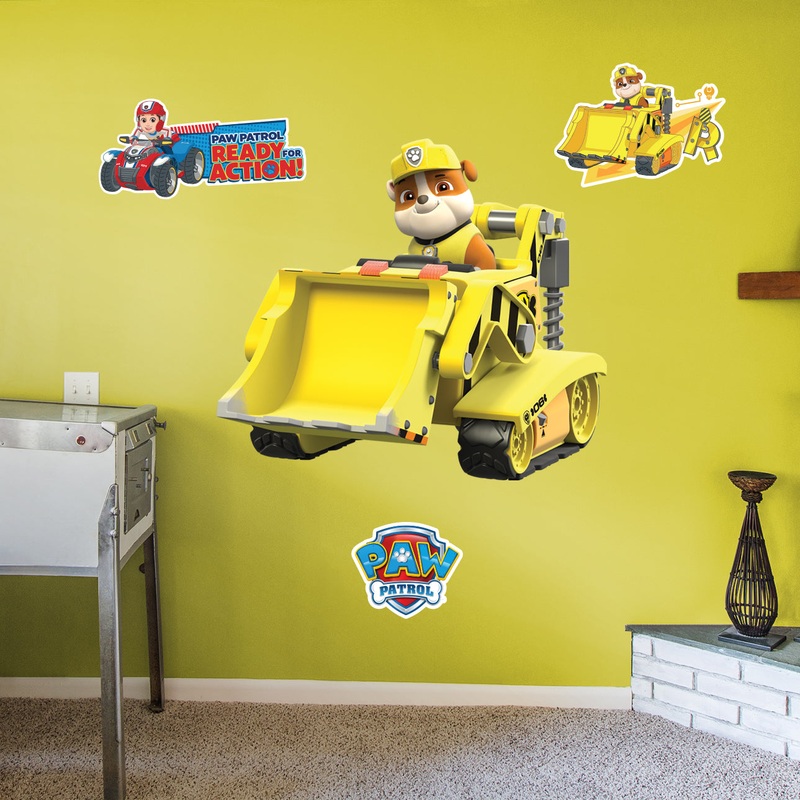 Rubble – Paw Patrol – RealBig Vehicle Collection – Official Nickelodeon – Reusable Vinyl Wall Decals