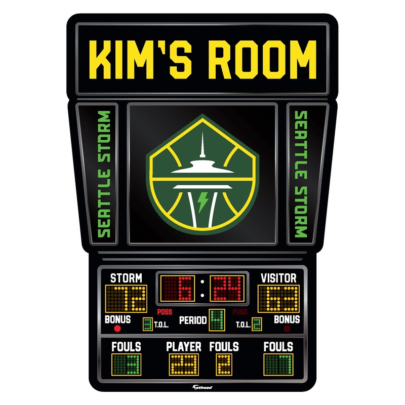 Seattle Storm – Scoreboard Graphic – With Personalized Name – Official WNBA – Vinyl Transfer Decal