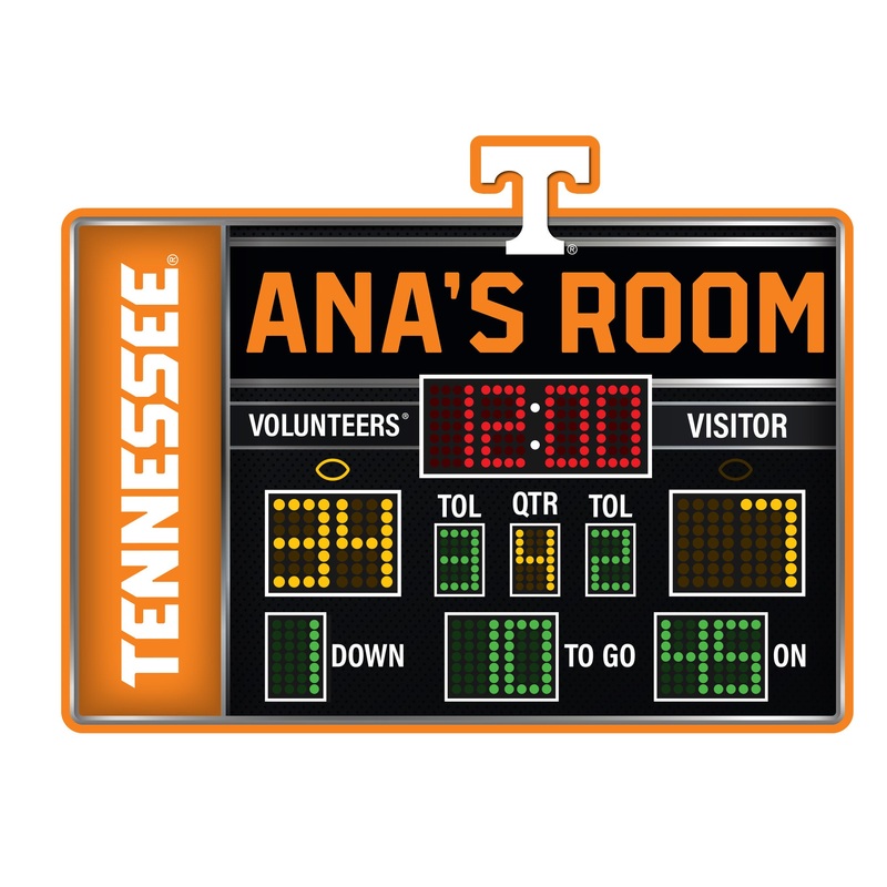 Tennessee Volunteers – Football Scoreboard Graphic – With Personalized Name – Official NCAA – Vinyl Transfer Decal