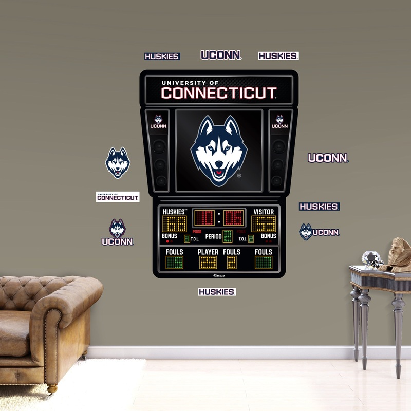 UConn Huskies – RealBig Basketball Scoreboard Collection – Official NCAA – UConn Huskies – Reusable Vinyl Wall Decals