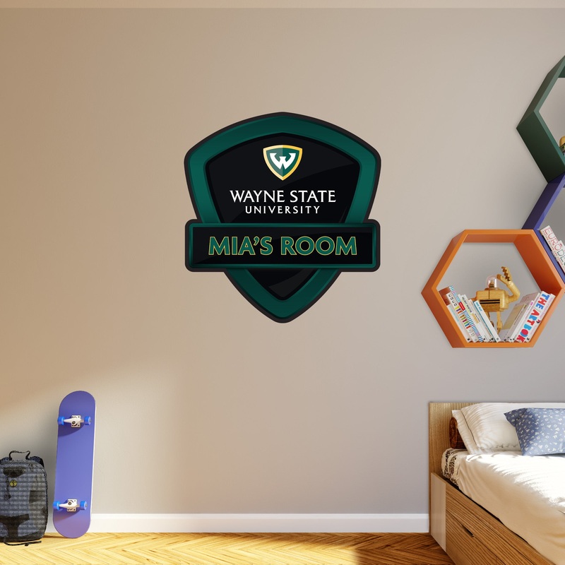 Wayne State Warriors – Badge – With Personalized Name – Official NCAA – Vinyl Transfer Decal